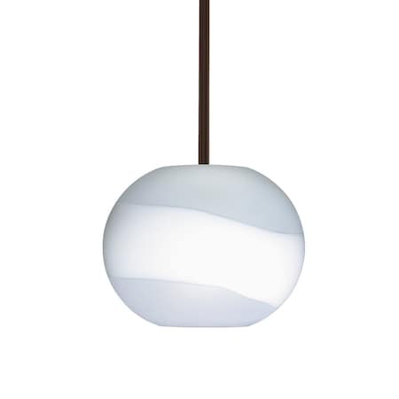 Besa Lighting Luna Stem Pendant, Opal-Frost, Bronze Finish, 1x100W Incandescent 1TT-477699-BR